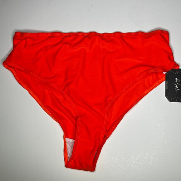 Soly Hux Tankini Ruffle Geometric Neon Swimsuit New Large - Picture 4 of 13